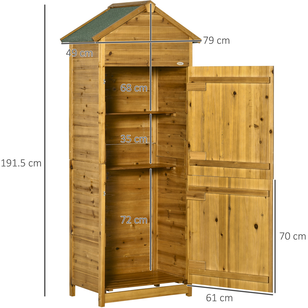 Outsunny 2.6 x 1.6ft Wooden Garden Shed Image 8