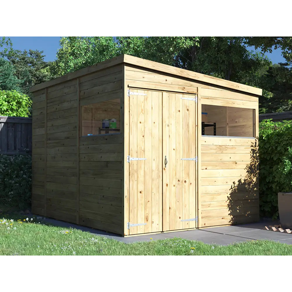 Dunster House Overlord 10 x 6ft Modular Brown Pent Garden Shed Image 2