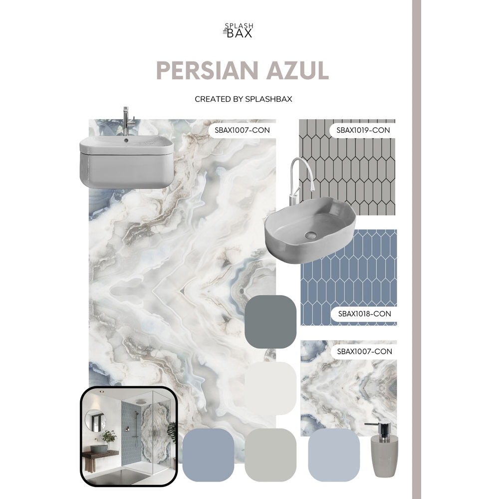 Splashbax Premium Artisan Persian Azul Di Bond Shower Panel 2400 x 800mm Image 8
