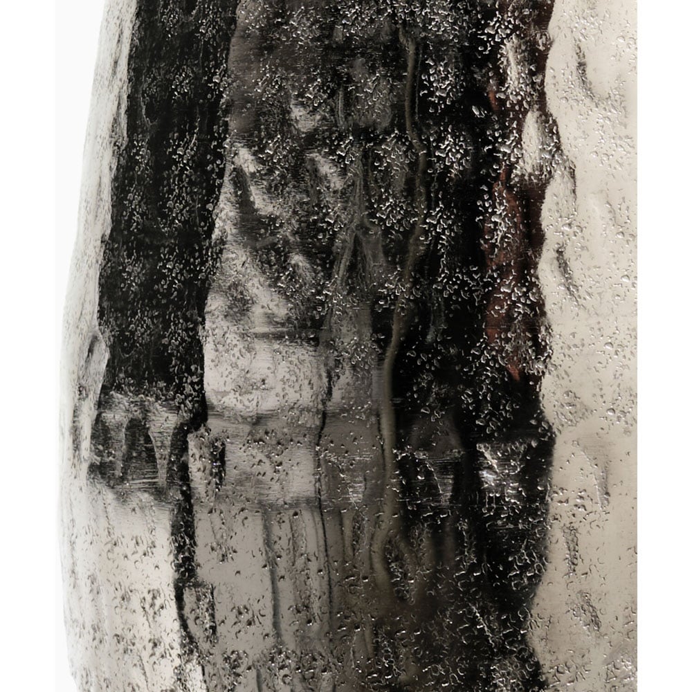 Silver Hammered Metal VaseSilver Image 3