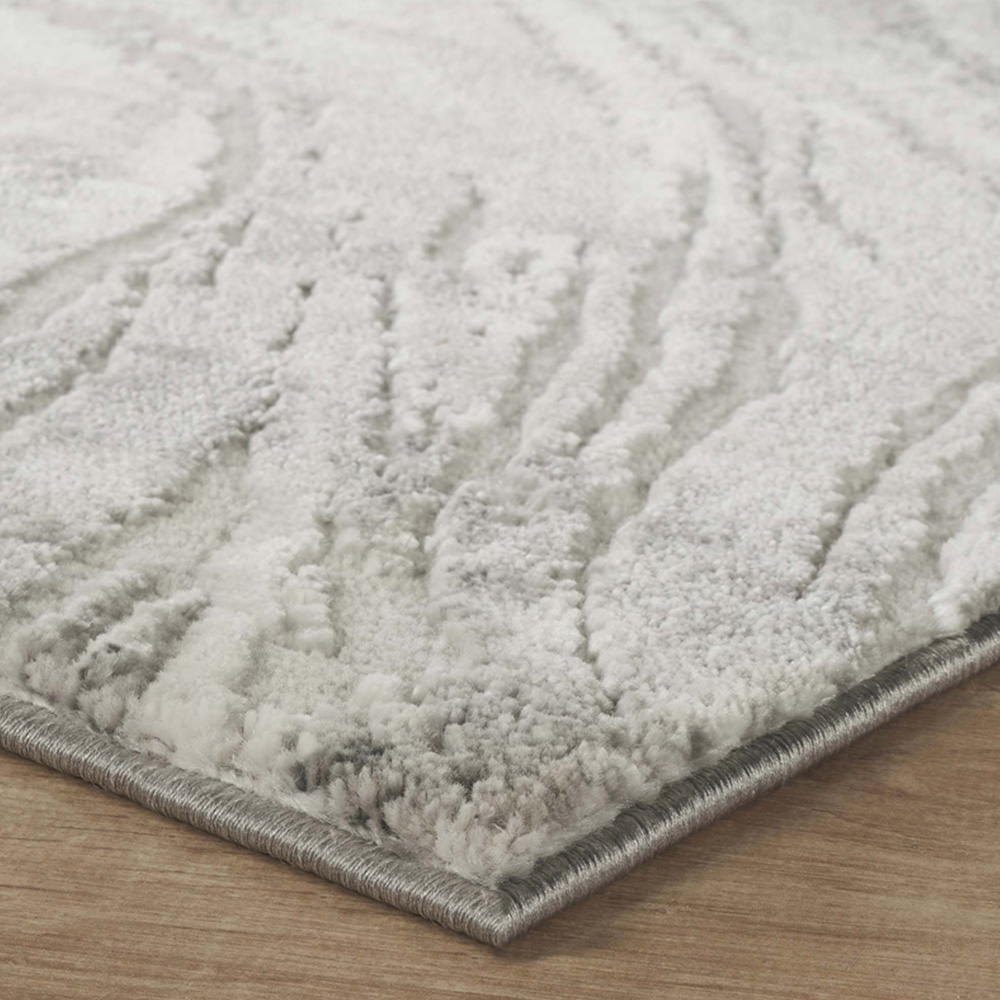 Desire Rugs Novu Stream Grey Modern Abstract Metallic Sheen Rug 120 x 170cm Image 3