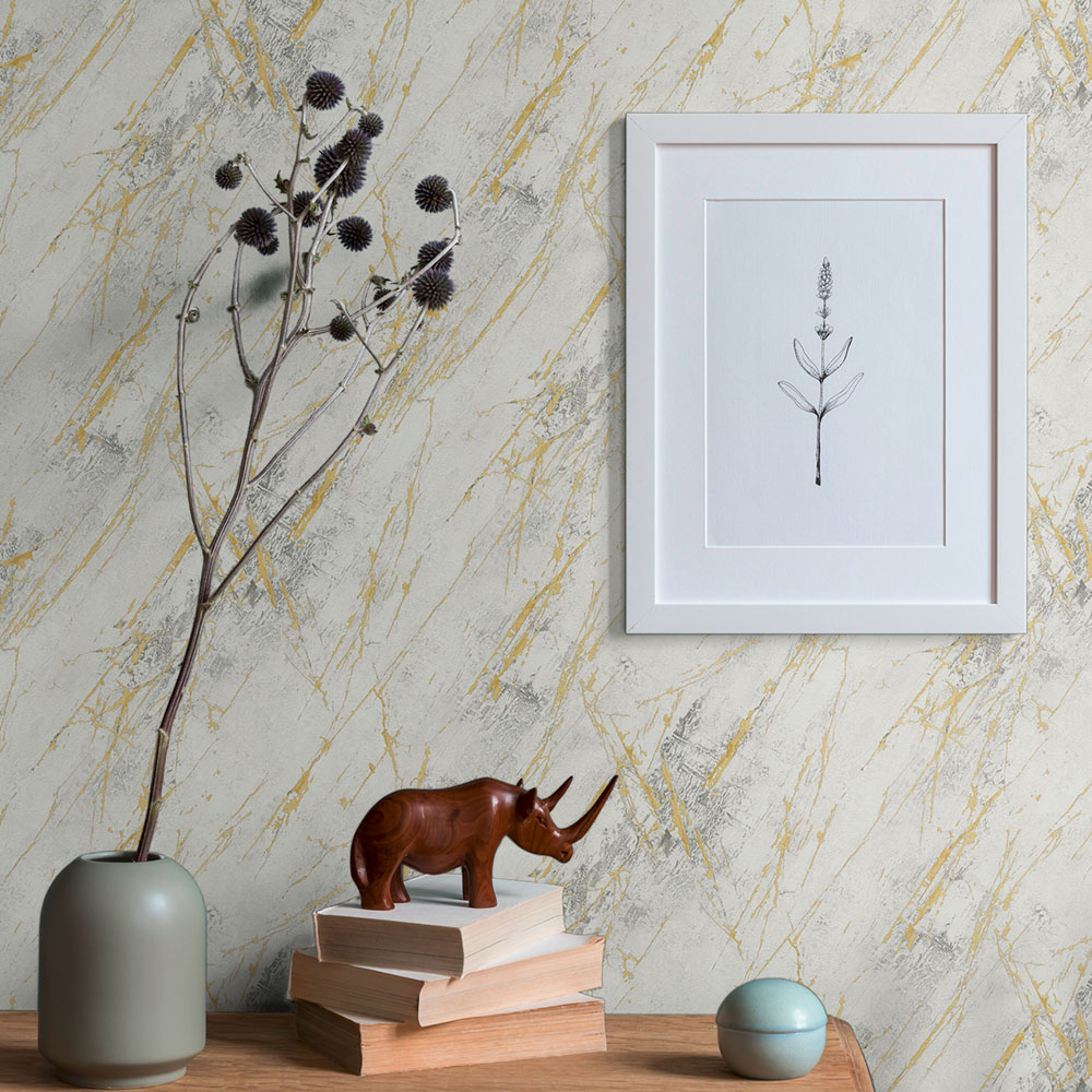 A.S Creation Modern Marble Grey and Gold Non-Woven Wallpaper Image 3