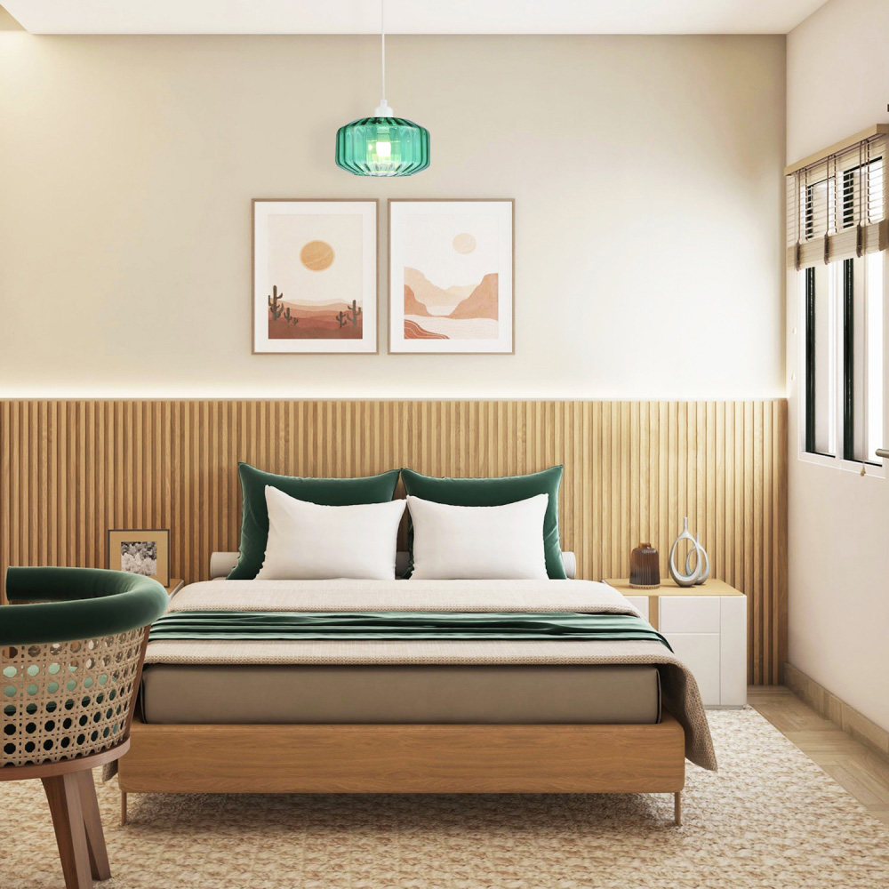 Happy Homewares Emerald Green Ribbed Glass Flat Style Pendant Shade Image 2