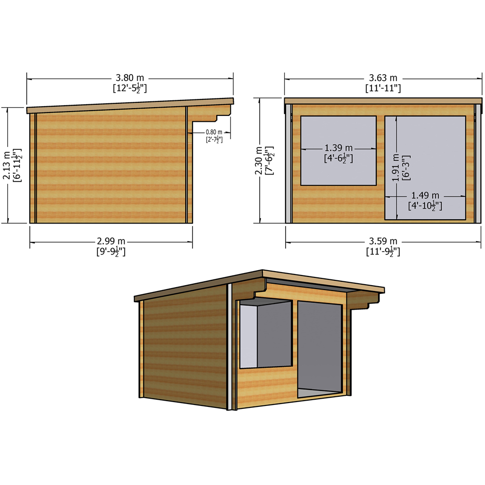Shire Belgravia 10 x 12ft Log Cabin Image 7