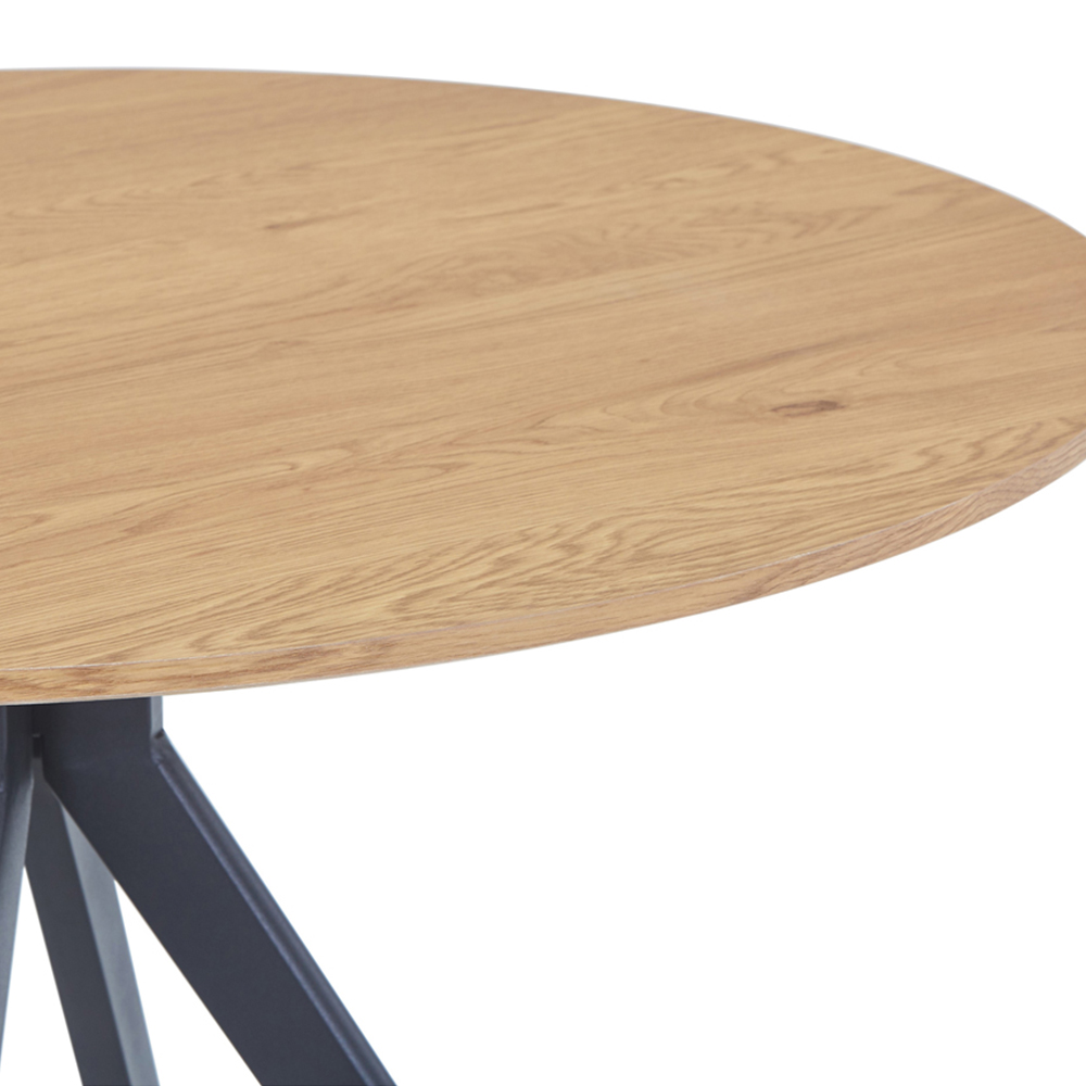 Core Products Aspen 2 Seater Round Dining Table Light Oak Effect Top and Black Image 3