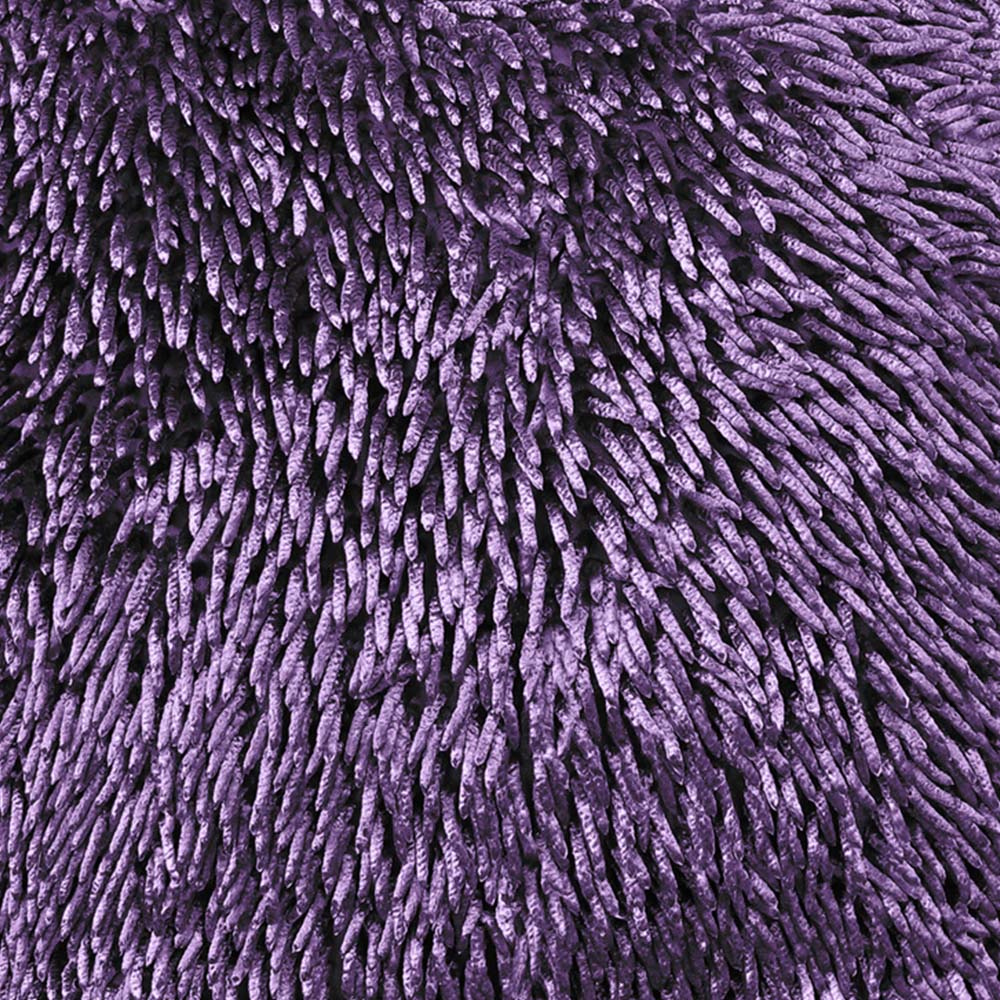 Velosso Plum Shaggy Chenille Filled Cushion 43 x 43cm 2 Pack Image 2