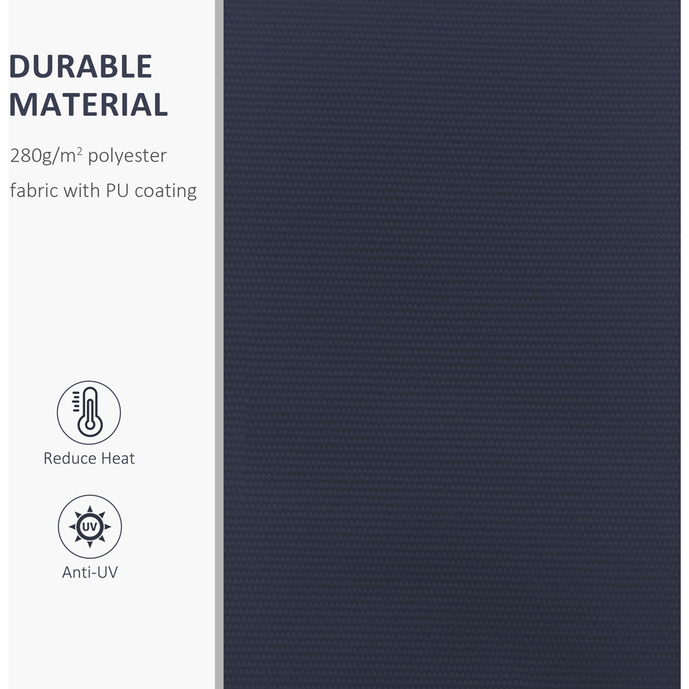 Outsunny Blue and White Striped Retractable Awning 4 x 3m Image 4