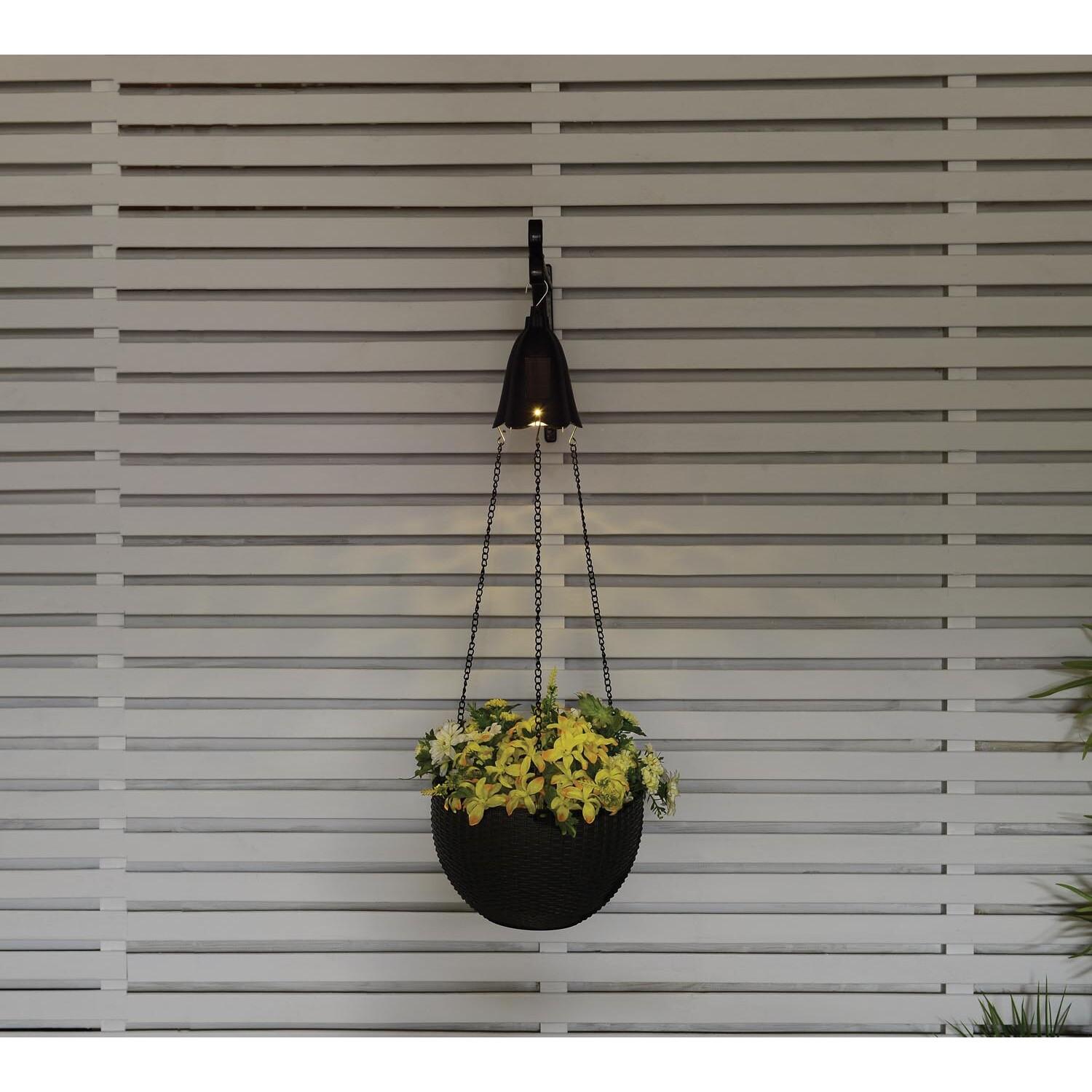 Solar Hanging Light Basket - Black Image 2