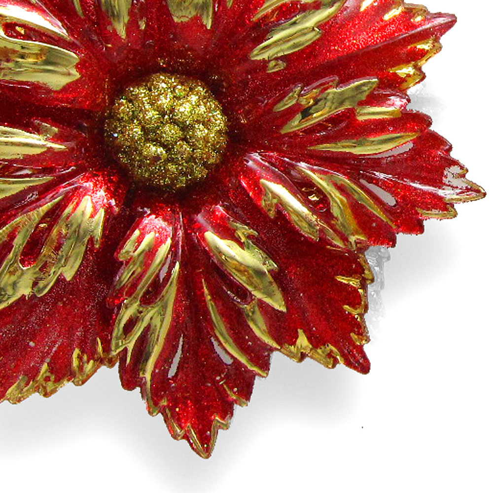 Glitter Pointsettia Hanging Decoration Image 3