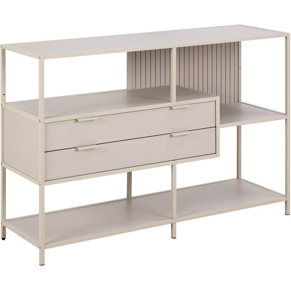 Florence Seaford 2 Drawer 3 Shelf Grey Display Unit Image 6