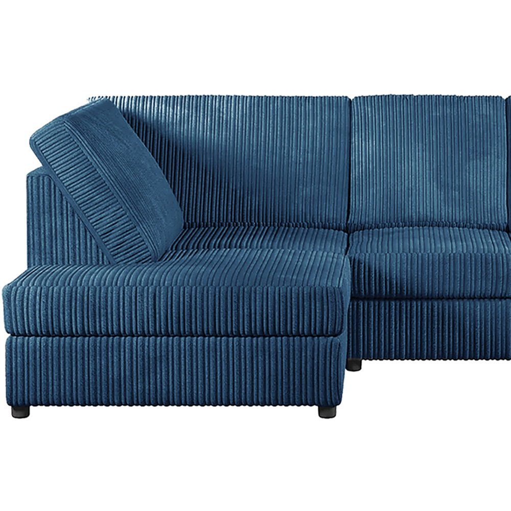 Luxor 4 Seater Marine Blue Jumbo Cord L-Shape Left Hand Corner Sofa Image 3