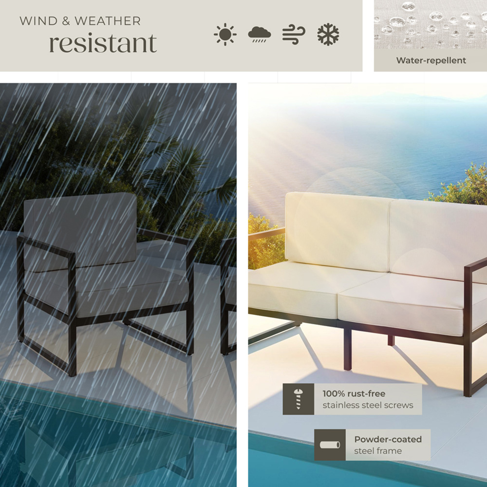 tectake Comosa 5 Seater Garden Sofa Set with Cushion Image 7