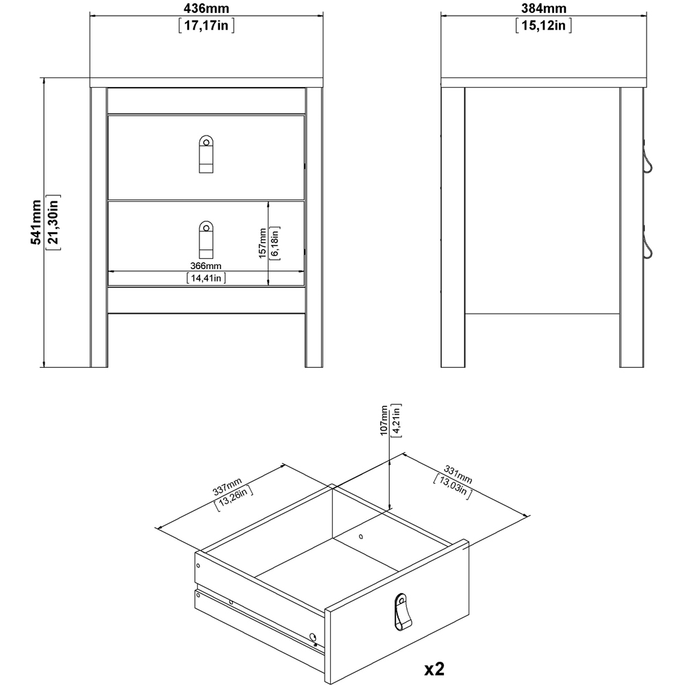 Florence Barcelona Matt Black 3 Piece Bedroom Furniture Set Image 7