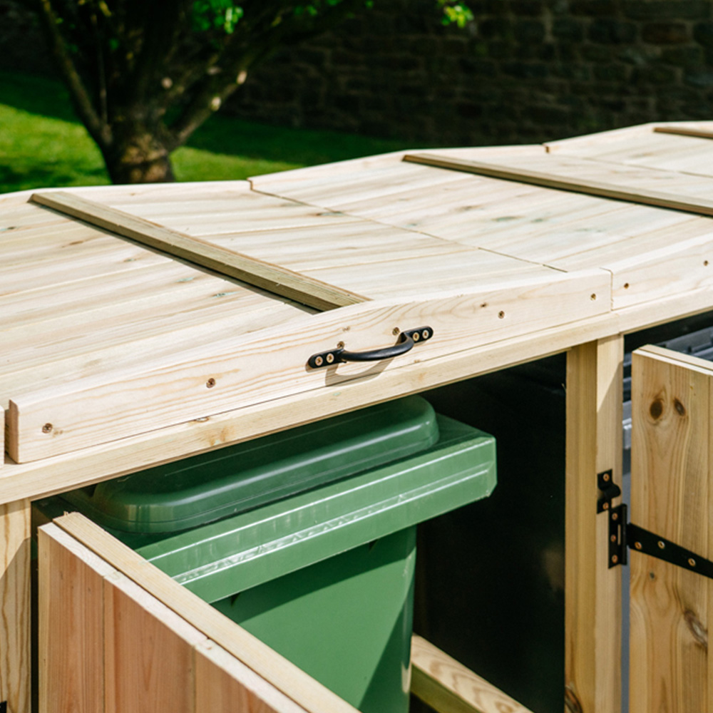 The Garden Village Chatburn 2 Recycle Box 4 Wheelie Bin Shed Image 6