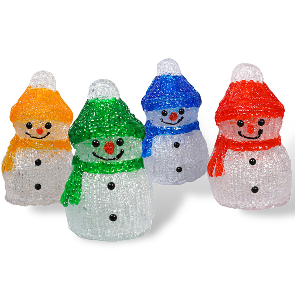 Xmas Haus Acrylic Snowman Decoration Set of 4 Image 2