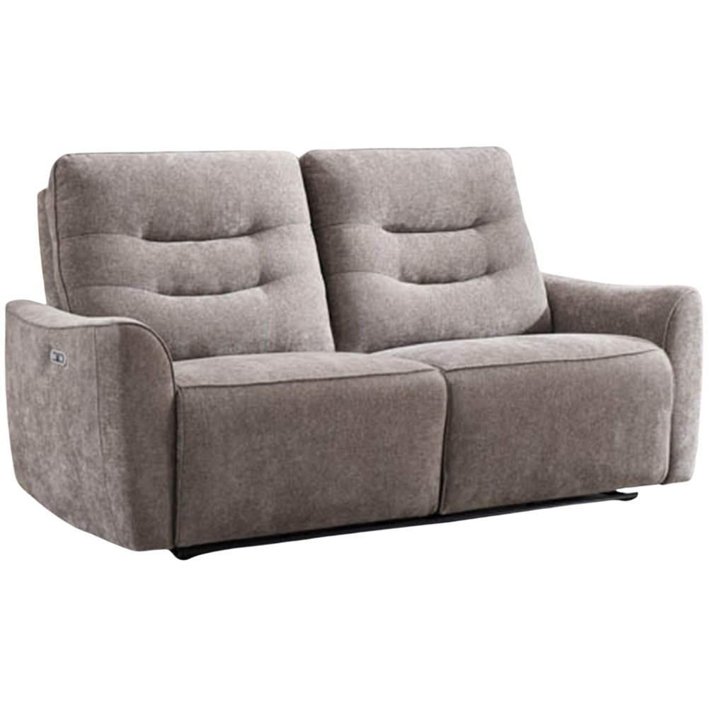 Midtown 3 Seater Stone Fabric Recliner Sofa Image 2