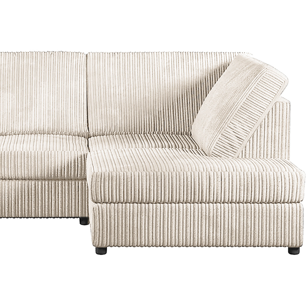 Luxor 4 Seater Cream Jumbo Cord Full Back Right Hand L Shape Corner Sofa Image 3