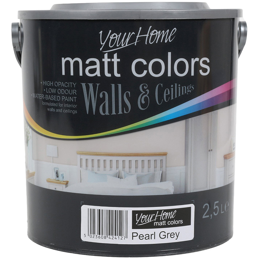 Your Home Walls & Ceilings Pearl Grey Matt Emulsion Paint 2.5L Image 2