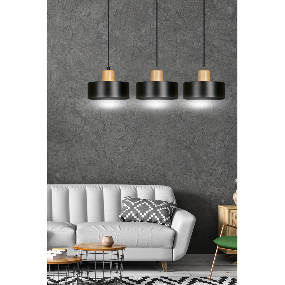 Emibig Torin 3 Light Black Pendant Lamp Image 7