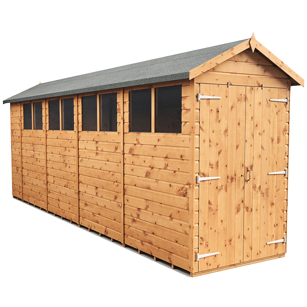 Empire Sheds 4 x 18ft Double Door Tongue and Groove Wooden Apex Garden Shed Image 1