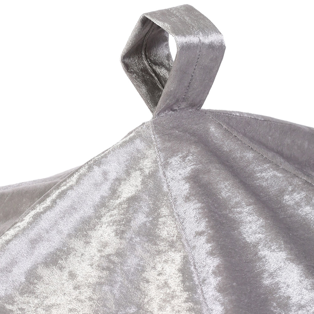 Kaikoo Silver Crushed Velvet Bean Bag Image 5