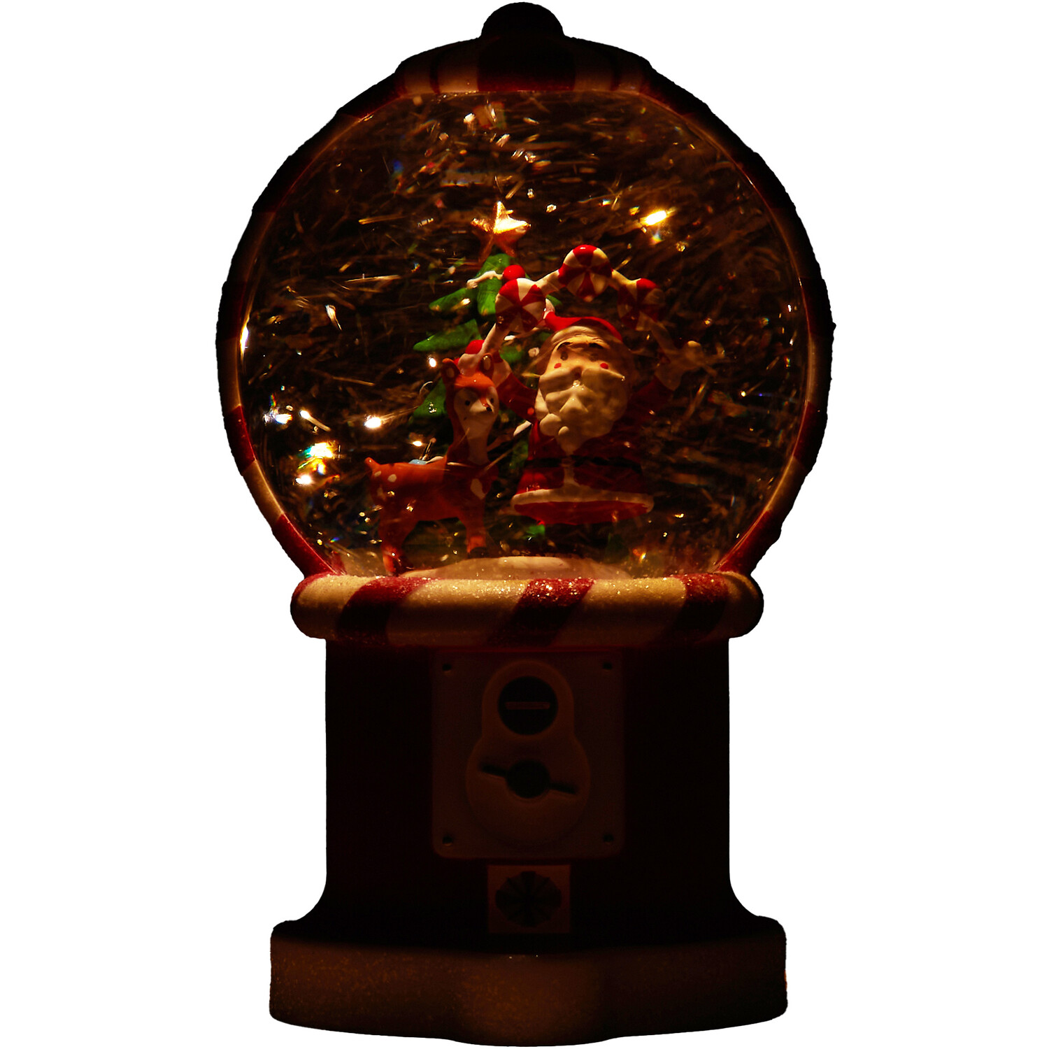 LED Novelty Santa Glitter Globe - Red Image 6