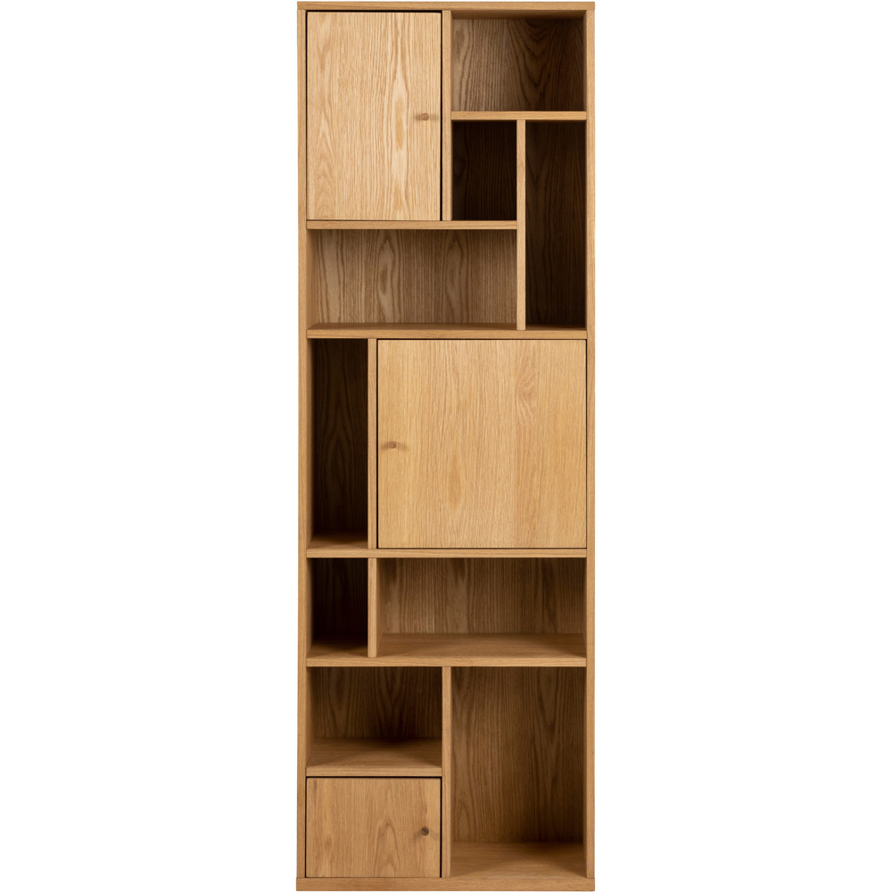 Florence Rangoon 3 Door 9 Shelf Oak Bookcase Image 2