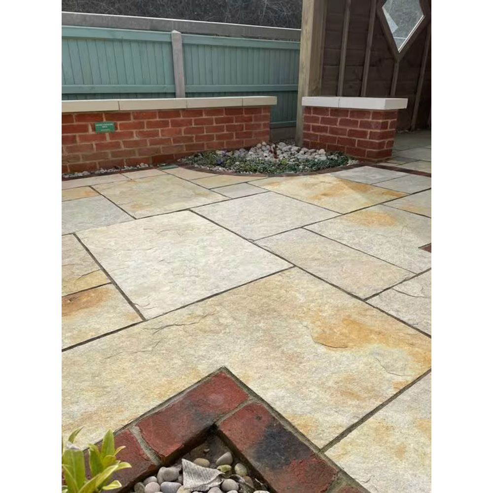 Yellow Limestone Paving Slabs Mixed Size Patio Pack 15sqm Image 2