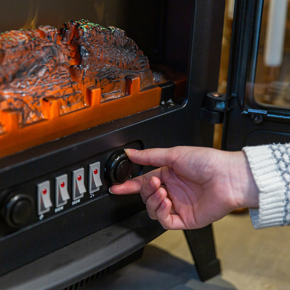 Russell Hobbs Black Electric Stove Fire 1.85KW Image 6