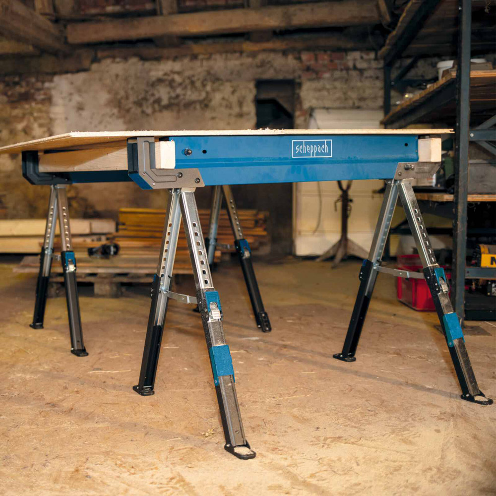 Scheppach MWB600 2 Piece 589kg Load Capacity Saw Horse Trestle Set Image 2