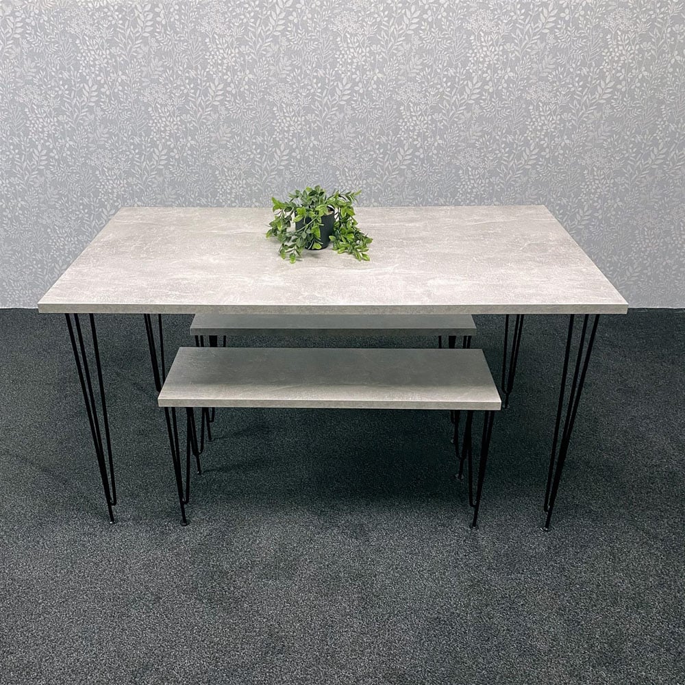 Kosy Koala 4 Seater Grey Dining Table Set with Benches Image 6