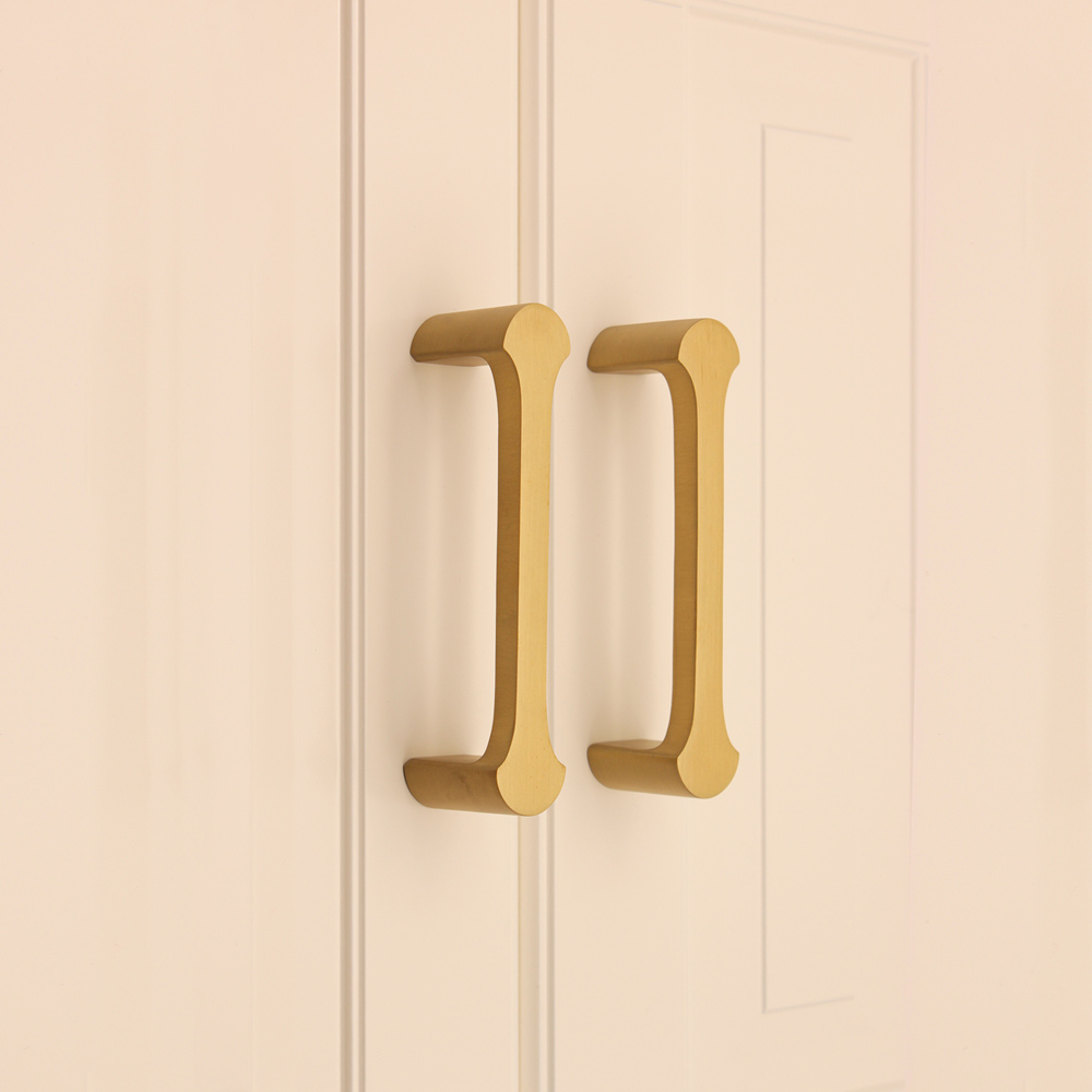 Spira Brass Tulip Satin Brass Cabinet Pull Handle 115mm Image 3