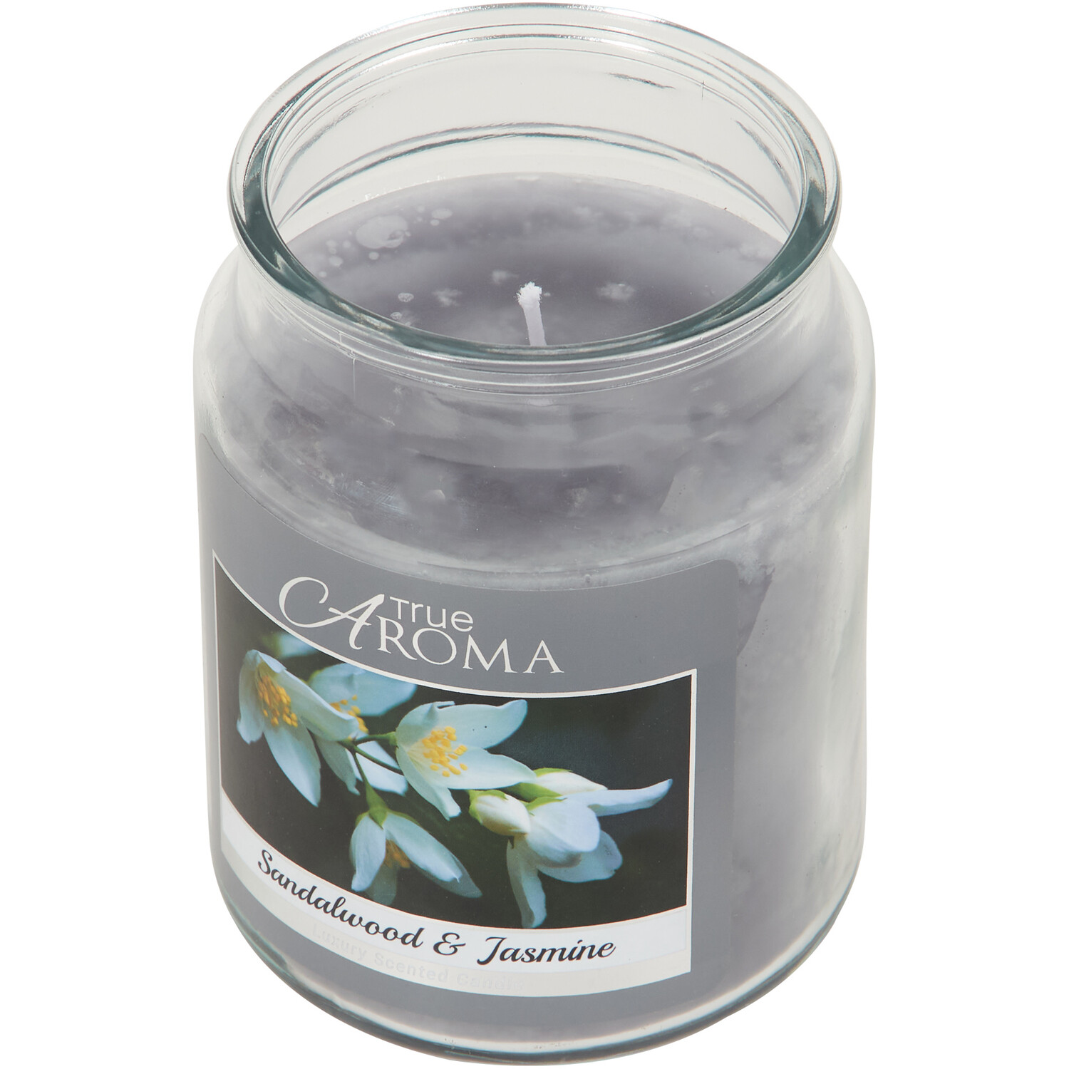 True Aroma Large Mason Jar Candle - Sandalwood and Jasmine Image 2