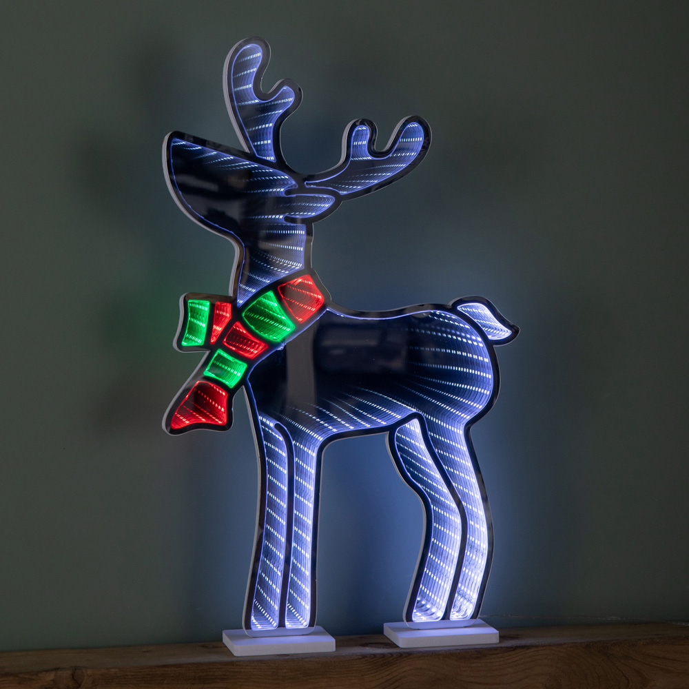 Samuel Alexander Multicolour LED Light Up Standing Reindeer with Scarf Infinity Decoration 60cm Image 7