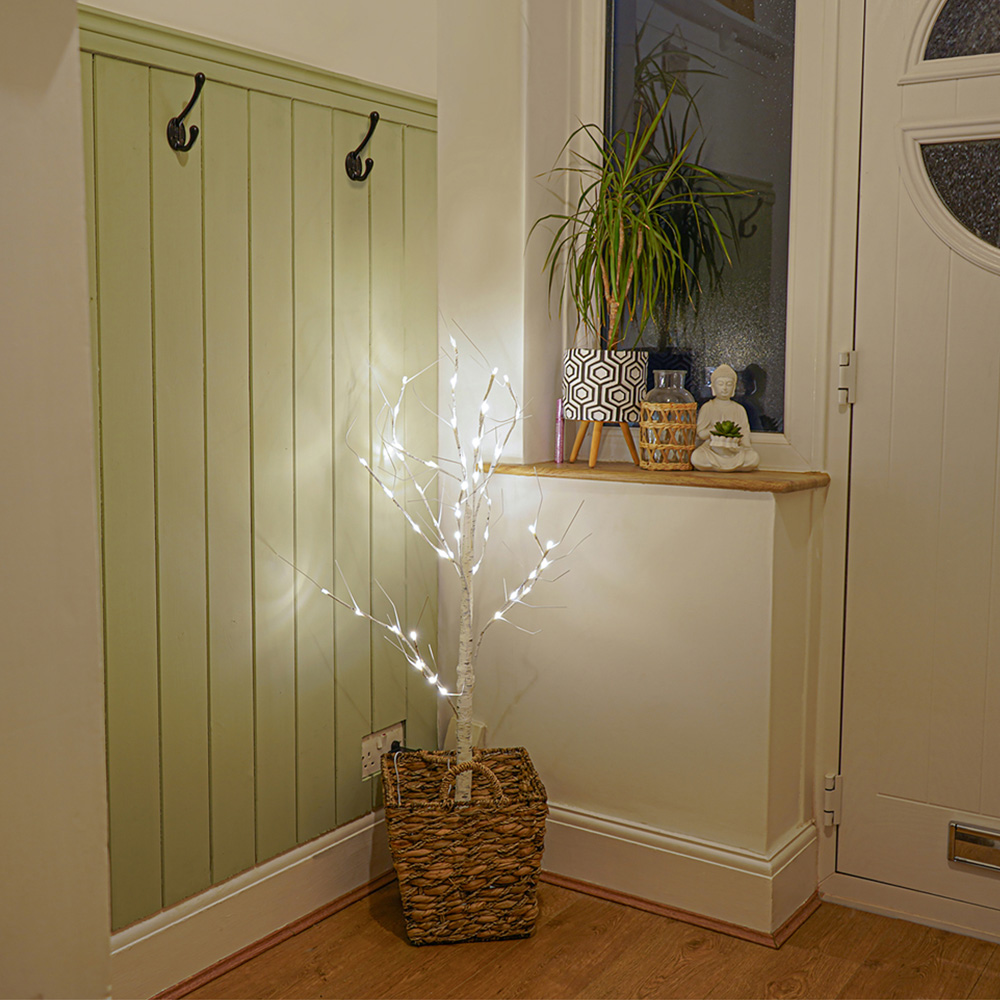 St Helens Cool White 48 LED Birch Tree 4ft Image 5