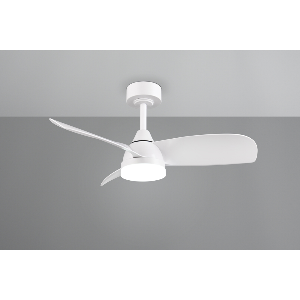 TRIO Helsinki Matt White Ceiling Fan with Integrated LED Light Image 5