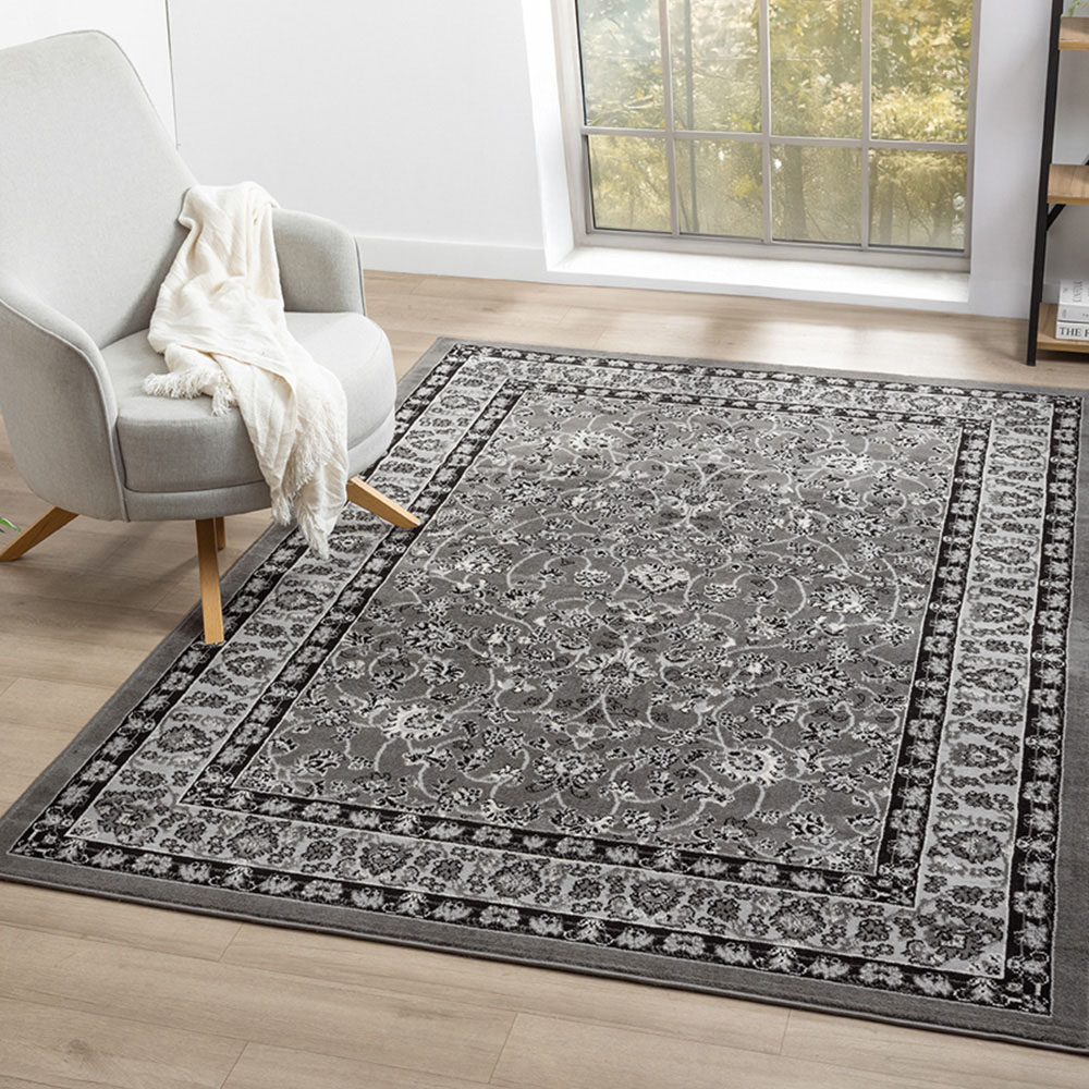 Desire Rugs Obsidian Grey Classical Traditional Rug 60 x 220cm Image 6