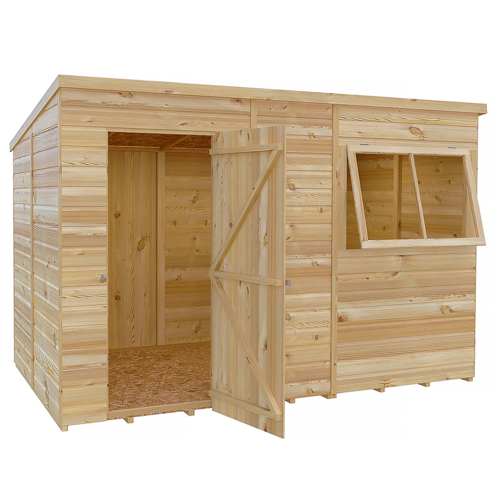 Shire GB 10 x 6ft Shiplap Pent Garden Shed Image 1