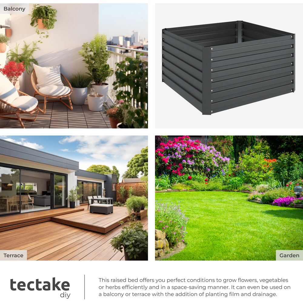 tectake Galvanised Raised Bed 540L Image 7