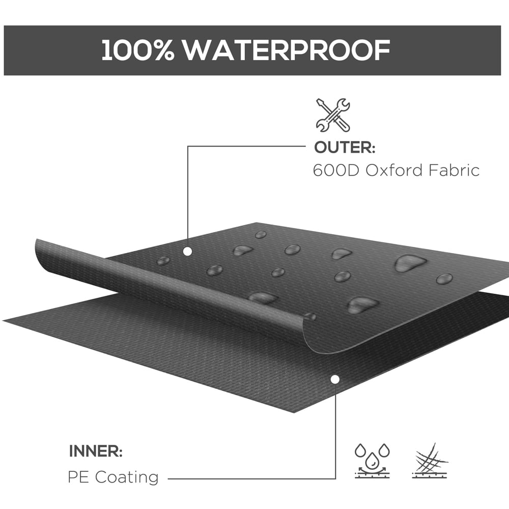 Outsunny Black Wicker Rattan Garden Furniture Cover 245 x 165 x 66cm Image 7