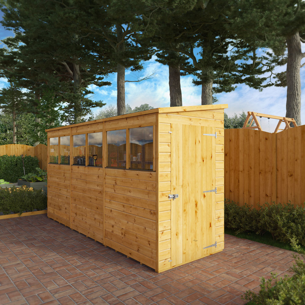 Mercia 12 x 4ft Shiplap Pent Shed Image 2