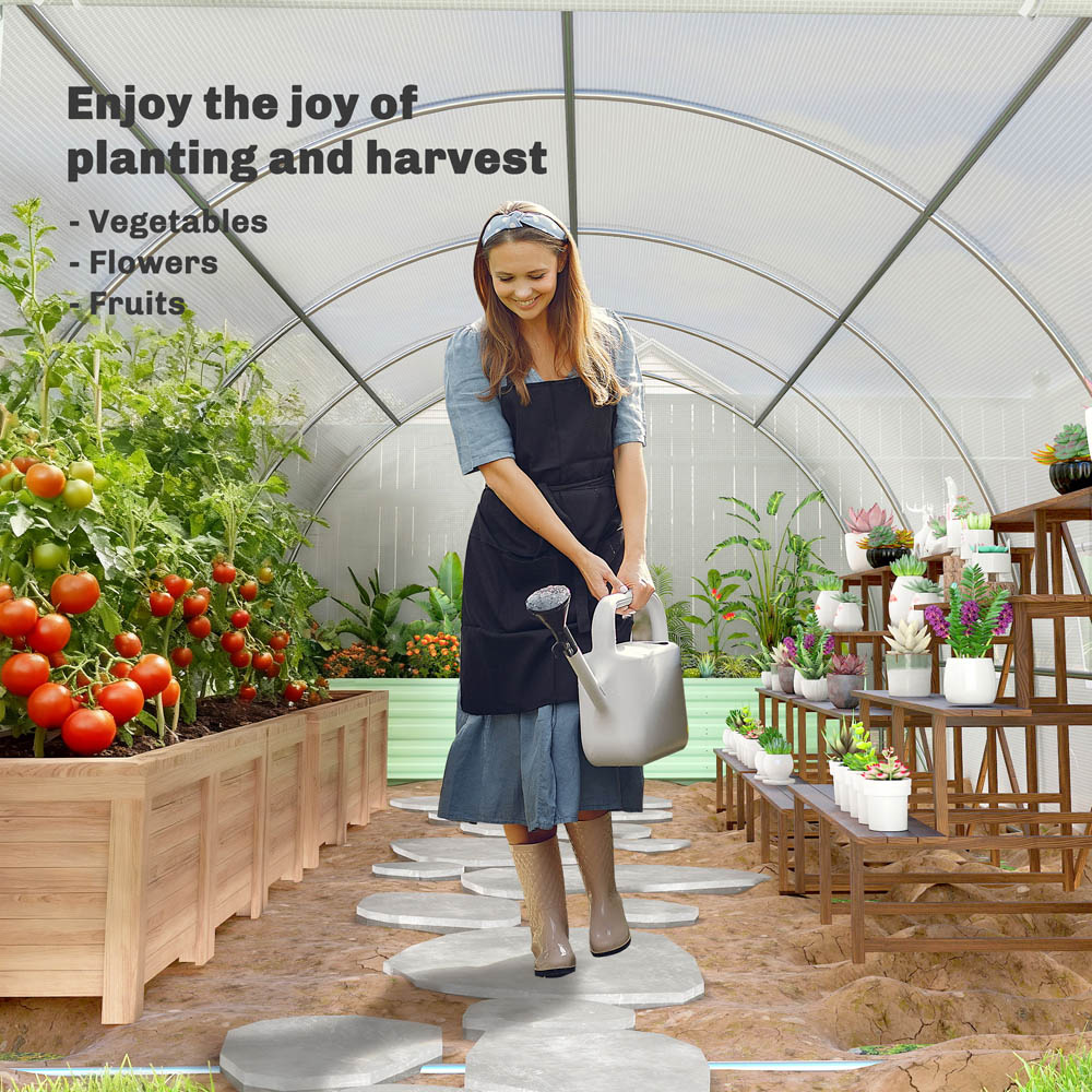 Outsunny White PE 10 x 19.7ft Walk In Polytunnel Greenhouse Image 3