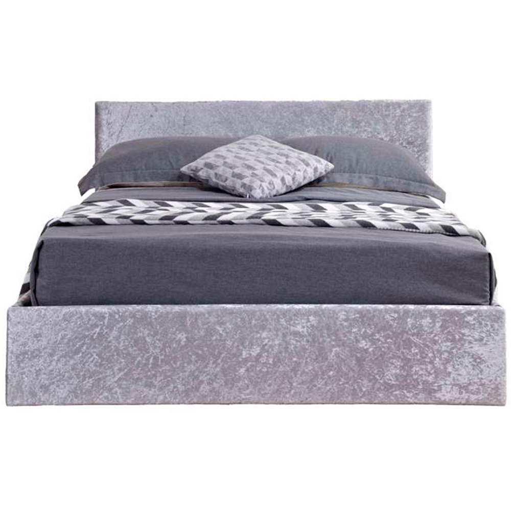 Berlin Small Double Steel Crushed Velvet Ottoman Bed Image 3