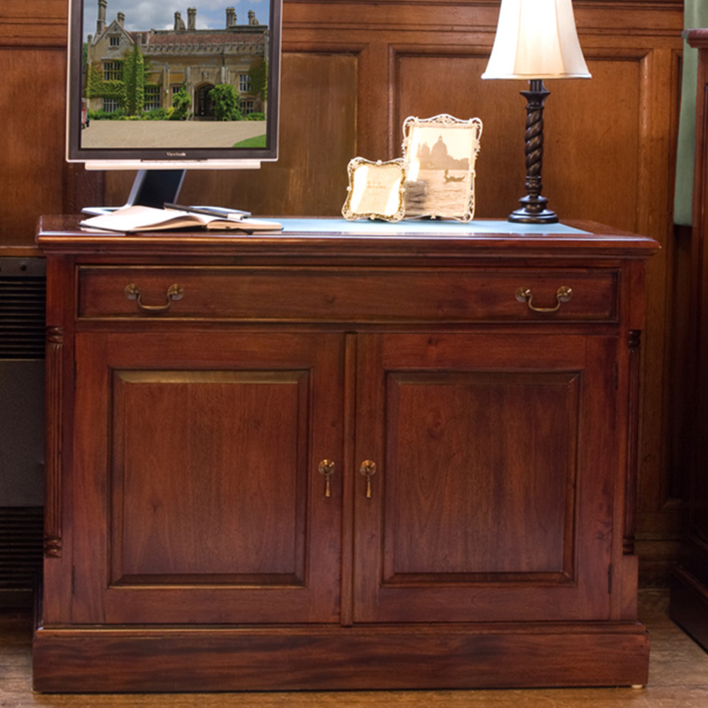 Baumhaus La Roque 2 Door Hidden Home Office Computer Desk Mahogany Image 5