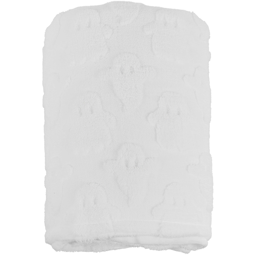 Ghosts Teddy Fleece Throw White Image 3