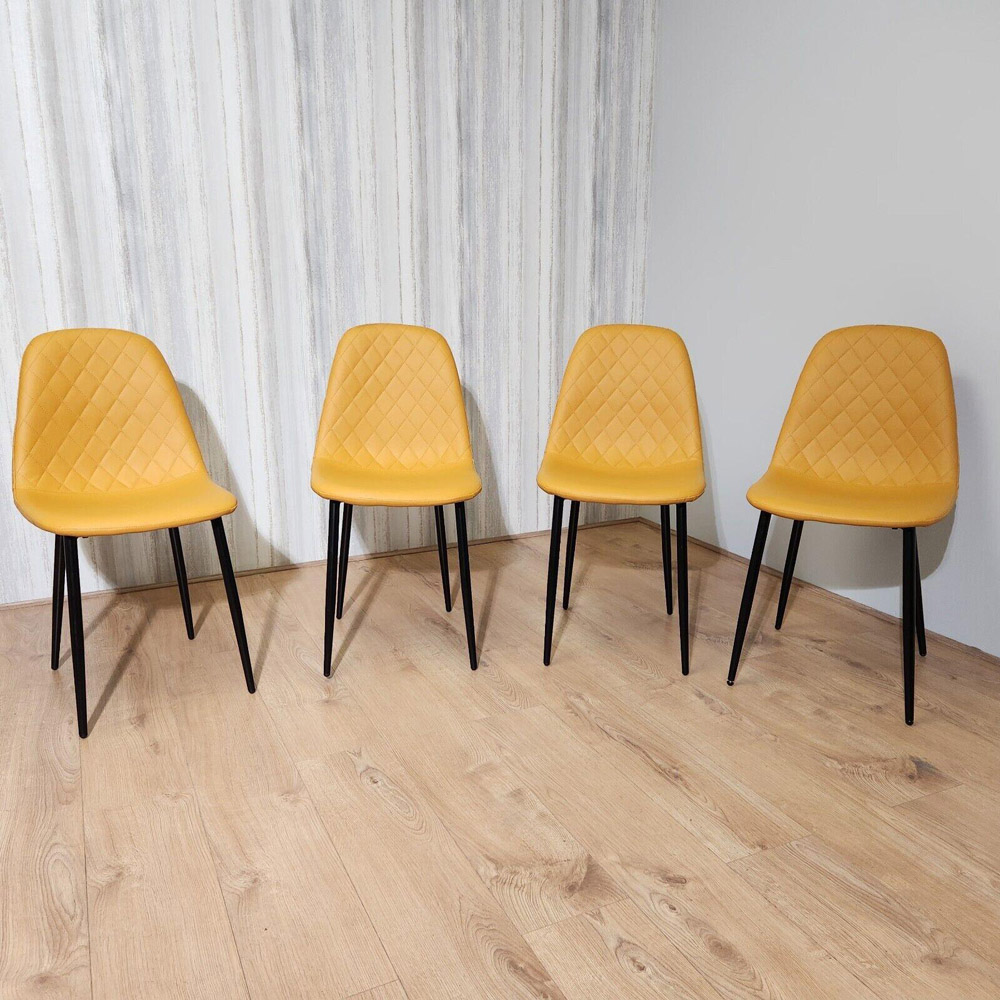 Kosy Koala 4 Seater Dining Table Set Oak Effect and Mustard Image 2