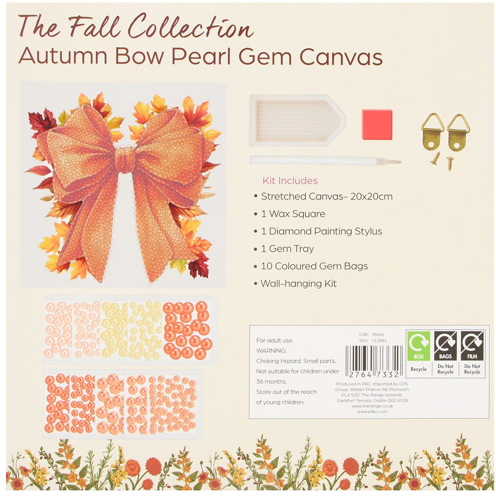 Autumn Bow Pearl Gem Canvas Kit Image 2