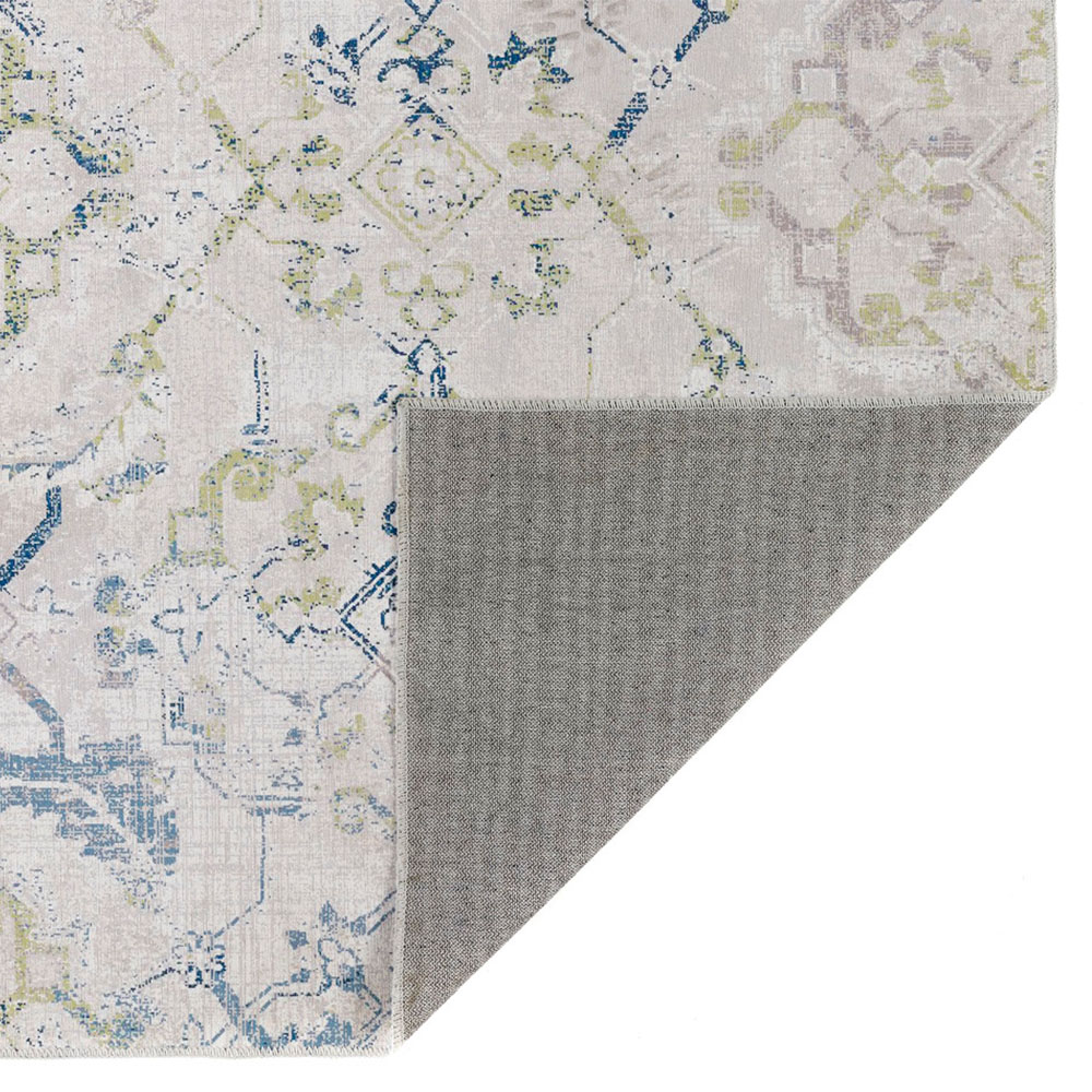 Origins My Washable Blue Grey and Off White Florence Rug 80 x 150cm Image 3