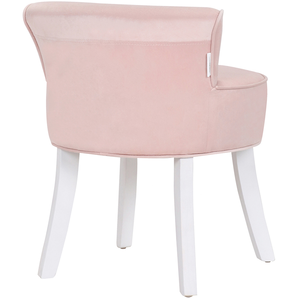Living and Home Light Pink Chenille Button Tufted Dressing Table Stool Image 6