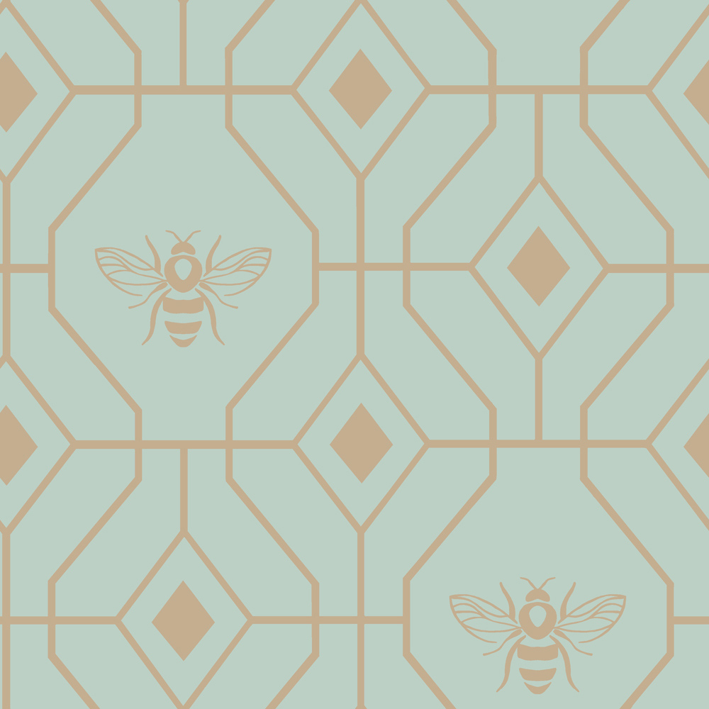 furn. Bee Deco Super King Eau De Nil Duvet Set Image 5